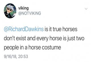 Dawkins doesn’t know, I bet he’s embarrassed