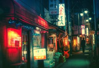Night photos of Masashi Wakui make it look like a scene from Blade Runner...