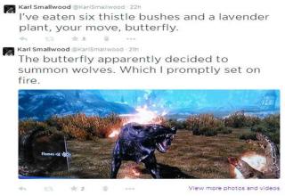 Guy gets bored playing Skyrim and things escalate quickly. Punching butterflies and drowning cabbages involved.