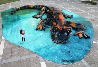 Portugal artist Bordalo turns debris into works of art.