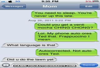 Auto correct fail is a slang phrase used to describe the inaccuracies of the spell checker and subsequent AutoCorrect feature on the Apple iPhone and iPod Touch iOS devices,  Android phones and other smartphones.

