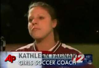 Two girls fight on one field