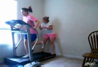 Girl Falls Off Tredmill